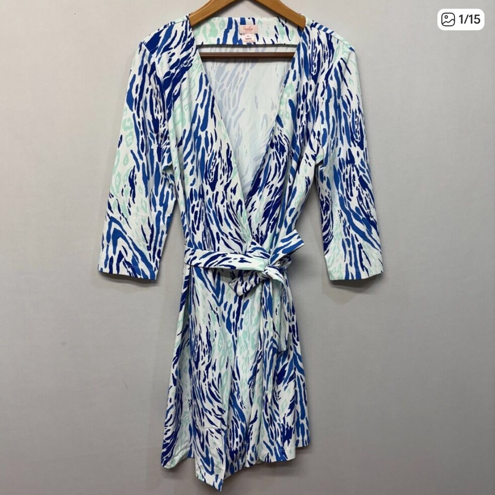 Persifor Women 3/4 Sleeve Wrap Dress Size Medium